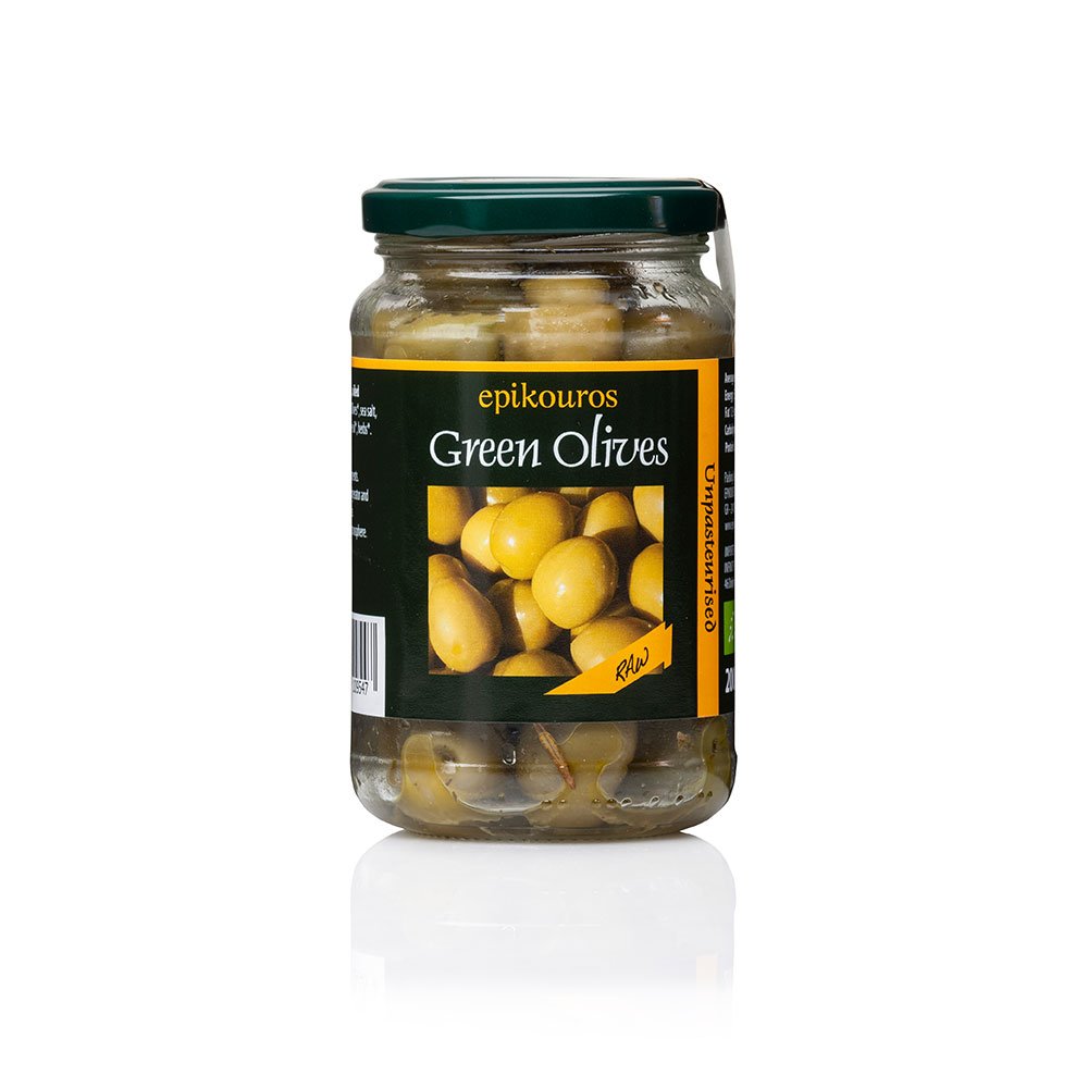 Organic Green Olives Epikouros 200g Organic Green Olives Epikouros 200g