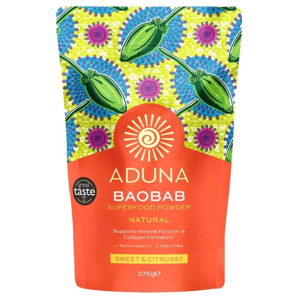 Organic Baobab - fruit pulp powder - pouch - single Aduna 1x275g Organic Baobab - fruit pulp powder - pouch - single Aduna 1x275g