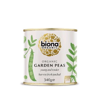 Organic Garden Peas Freshly Canned Biona 340g Organic Garden Peas Freshly Canned Biona 340g