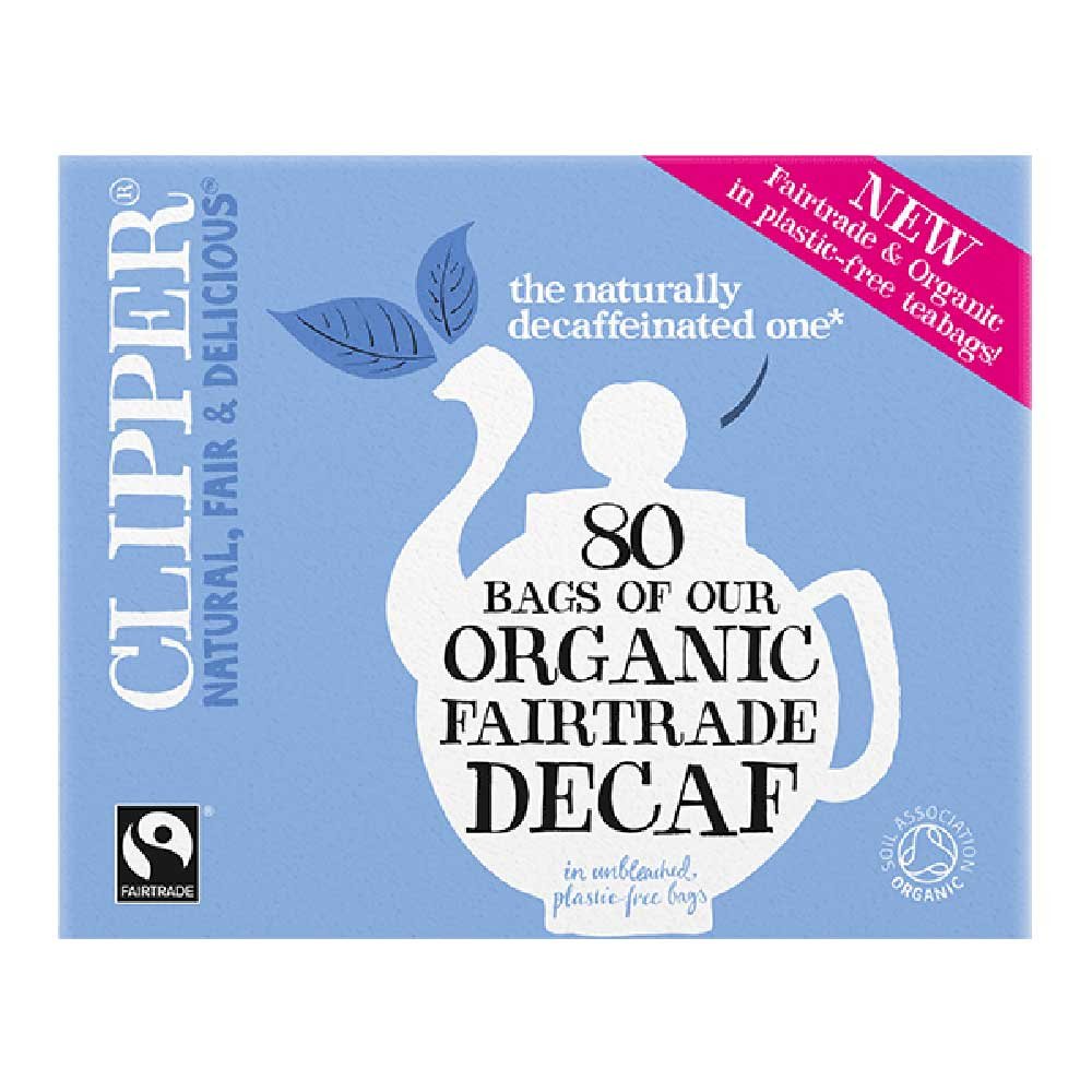 Organic Fairtrade Decaffeinated Tea Bags Clipper 80bgs