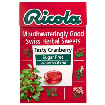 Tasty Cranberry with Stevia - box Ricola 45g