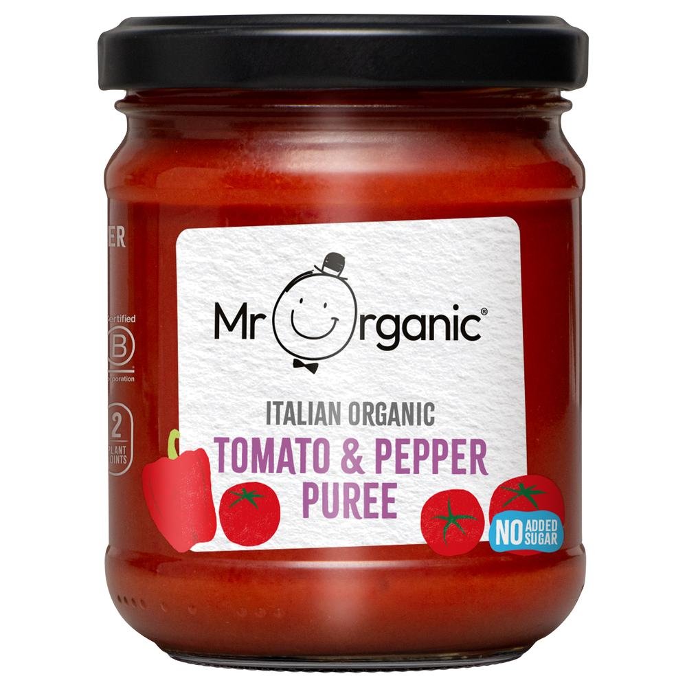 Organic Tomato & Pepper Purée Mr Organic 6x200g Organic Tomato & Pepper Purée Mr Organic 6x200g