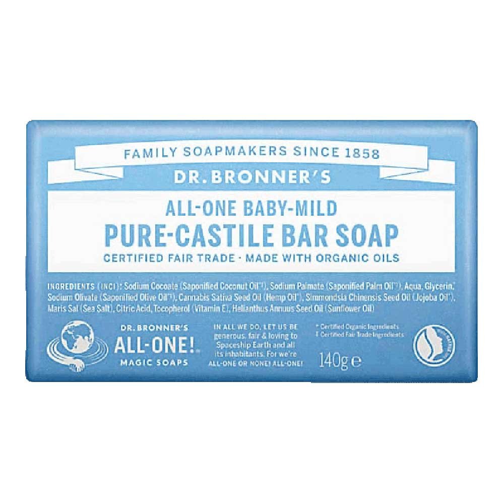 Organic Baby-Mild Unscented Soap Bar Dr. Bronner 140g Organic Baby-Mild Unscented Soap Bar Dr. Bronner 140g