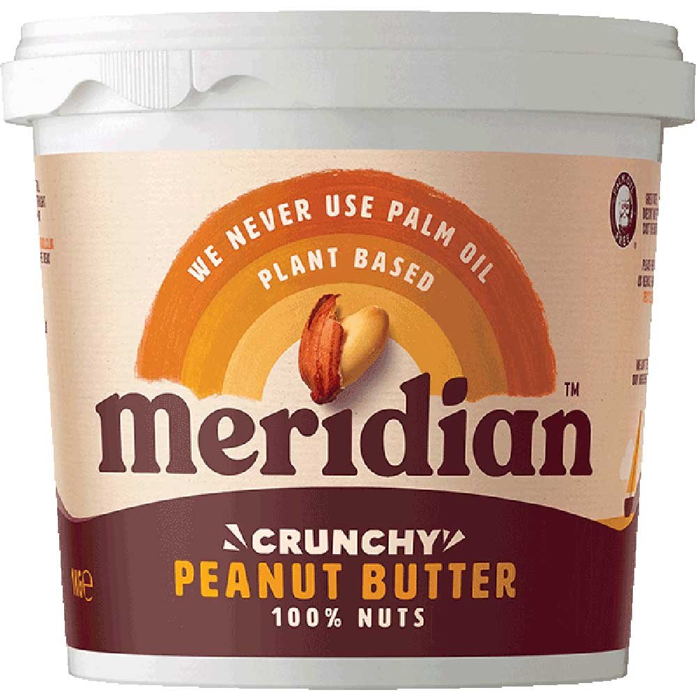 Bulk Peanut Butter Crunchy 100% - plastic Meridian 1kg Bulk Peanut Butter Crunchy 100% - plastic Meridian 1kg