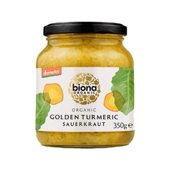 Organic Golden Turmeric Sauerkraut Biona 350g