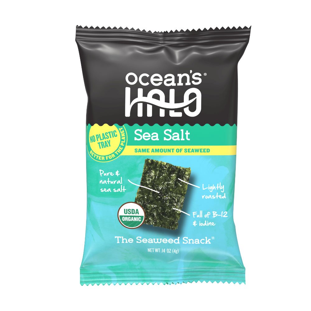 Organic Trayless Sea Salt Seaweed Snack Ocean's Halo 4g
