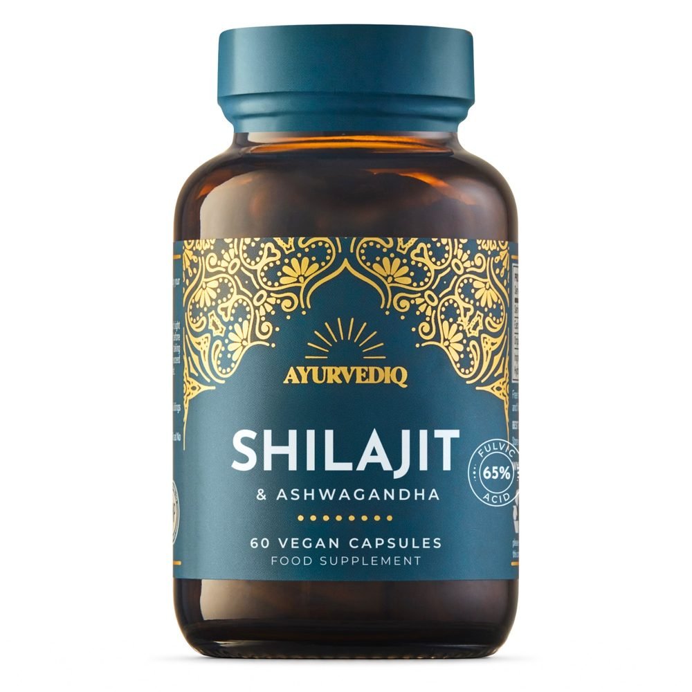 Organic Shilajit & Ashwagandha - 60 capsules Ayurvediq 1x1jar