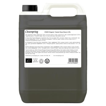 Organic Japanese Tamari - single strength Clearspring 2.5l Organic Japanese Tamari - single strength Clearspring 2.5l