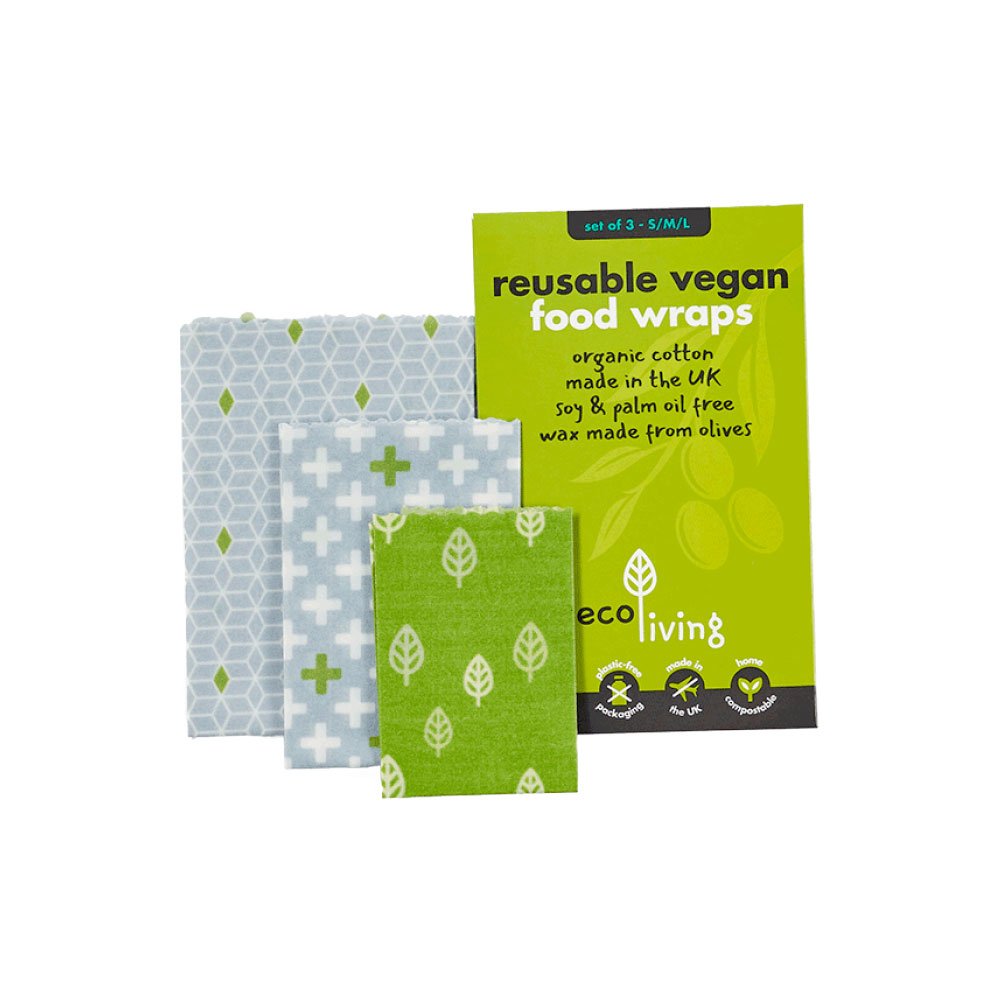 Reusable Vegan Food Wraps ecoLiving 3pack