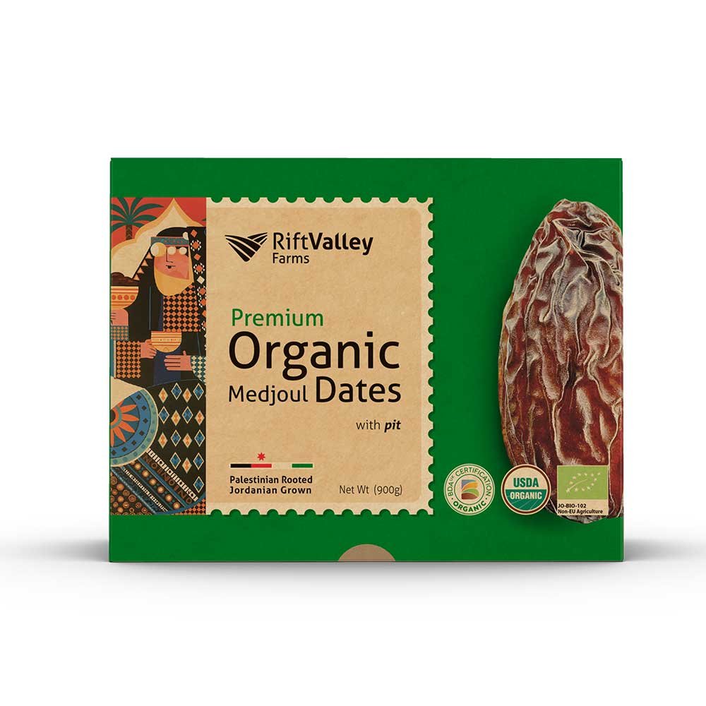 Organic Jordanian Organic Medjoul Dates Rift Valley Farms 8x900g