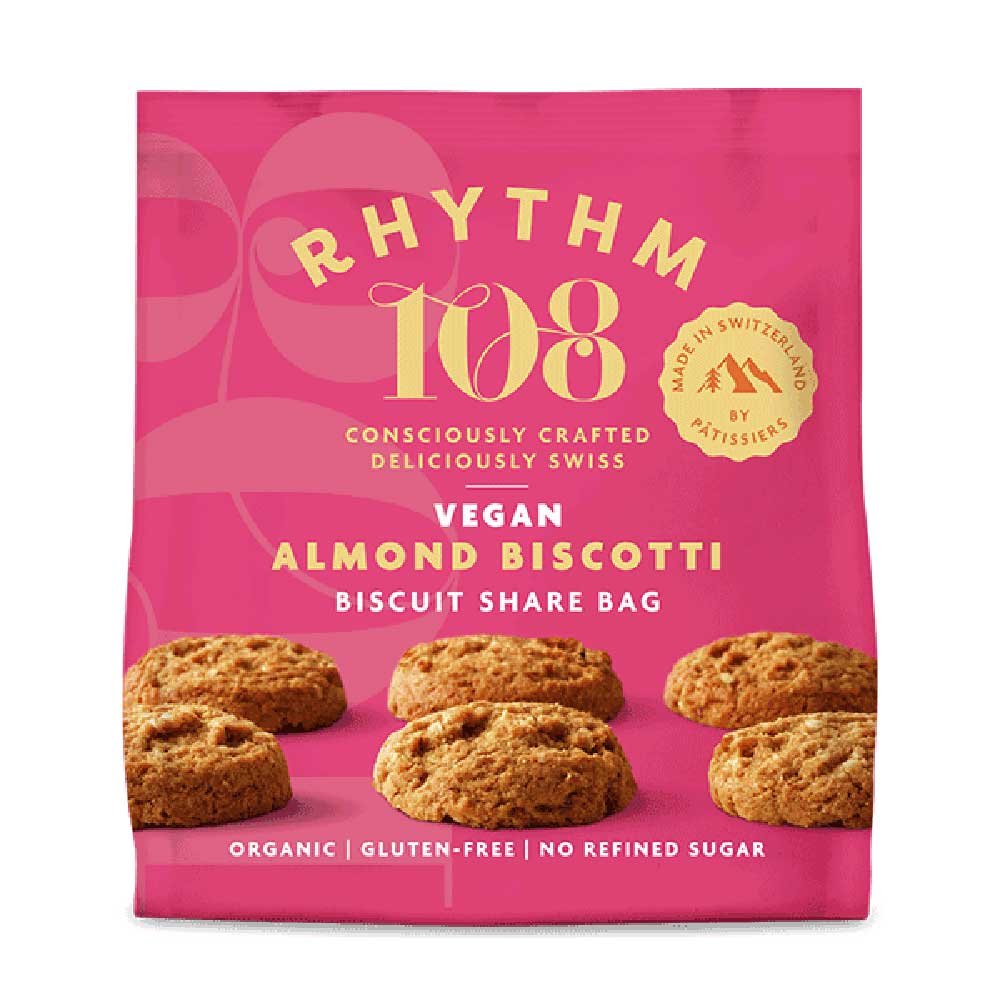 Organic Almond Biscotti Biscuit Share Bag Rhythm 108 135g Organic Almond Biscotti Biscuit Share Bag Rhythm 108 135g