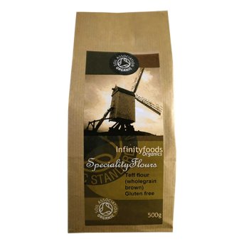 Organic Teff Flour - wholegrain brown Infinity Foods 500g