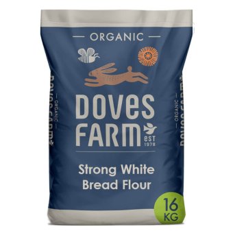 Organic Strong White Bread Flour (with Vitamin C) Doves Farm 16kg Organic Strong White Bread Flour (with Vitamin C) Doves Farm 16kg