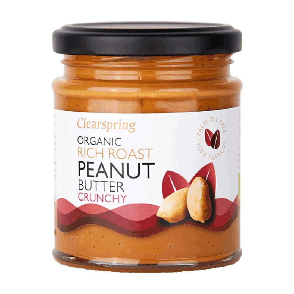 Organic Rich Roast Peanut Butter Crunchy Clearspring 170g Organic Rich Roast Peanut Butter Crunchy Clearspring 170g