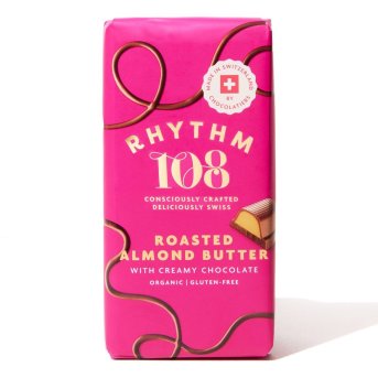 Organic Roasted Almond Butter Filled M*lk Chocolate Tablet Rhythm 108 9x100g Organic Roasted Almond Butter Filled M*lk Chocolate Tablet Rhythm 108 9x100g