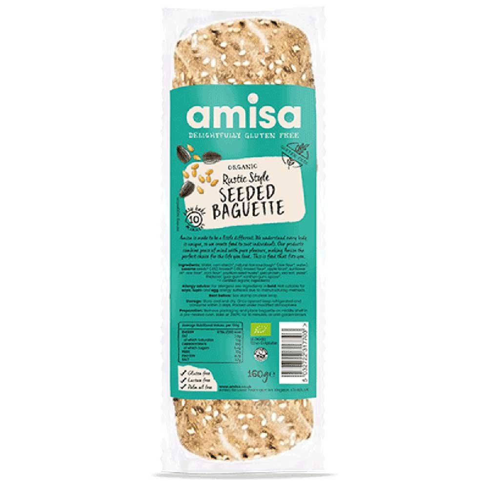 Organic Seeded Baguette Rustic Style Amisa 160g Organic Seeded Baguette Rustic Style Amisa 160g
