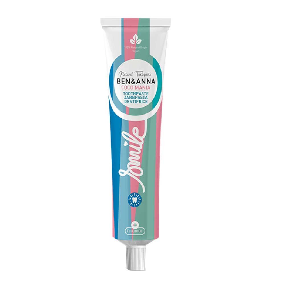 Organic Coco Mania Toothpaste Fluoride - tube Ben & Anna 75m Organic Coco Mania Toothpaste Fluoride - tube Ben & Anna 75m