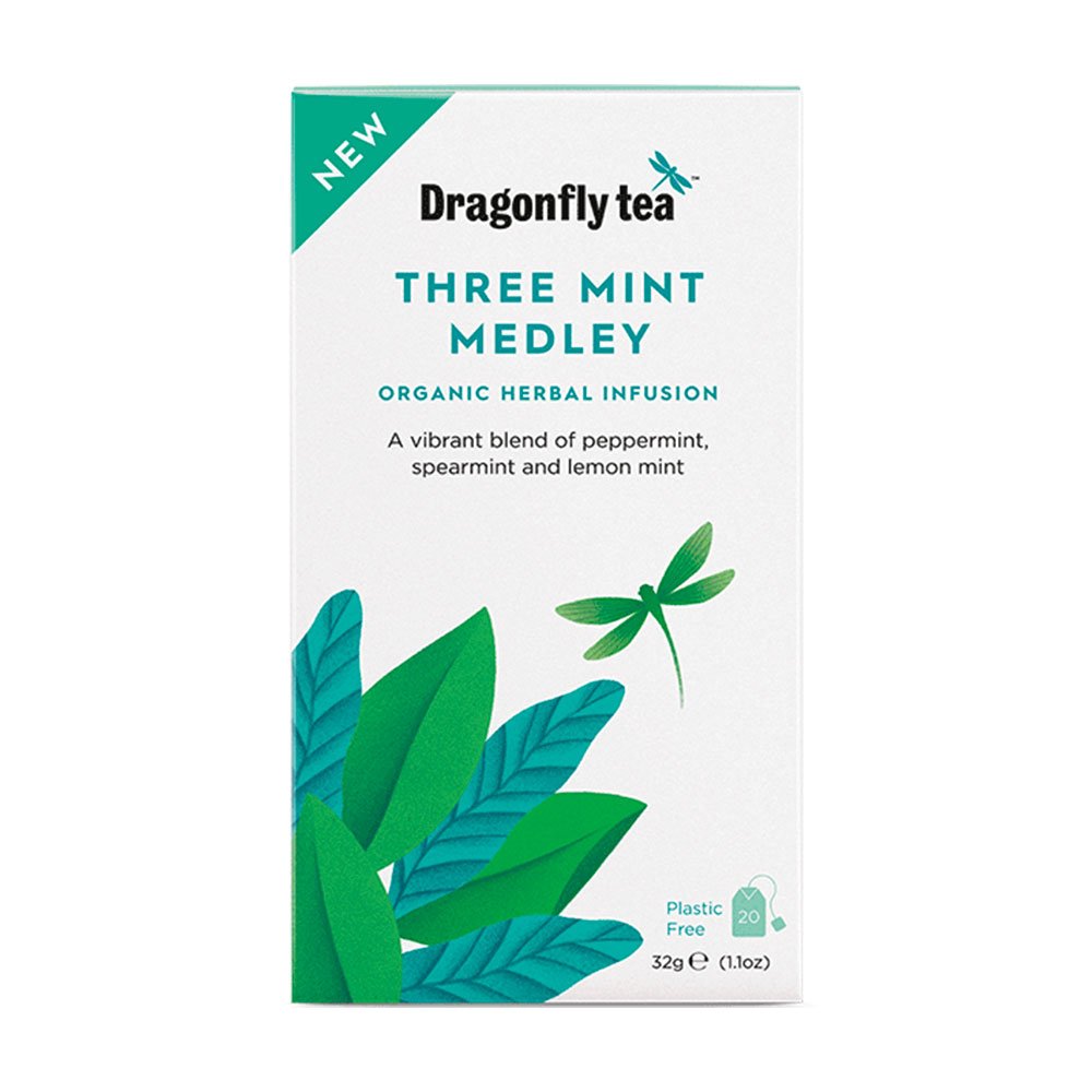 Organic Three Mint Medley Bags Dragonfly Tea 20bgs Organic Three Mint Medley Bags Dragonfly Tea 20bgs