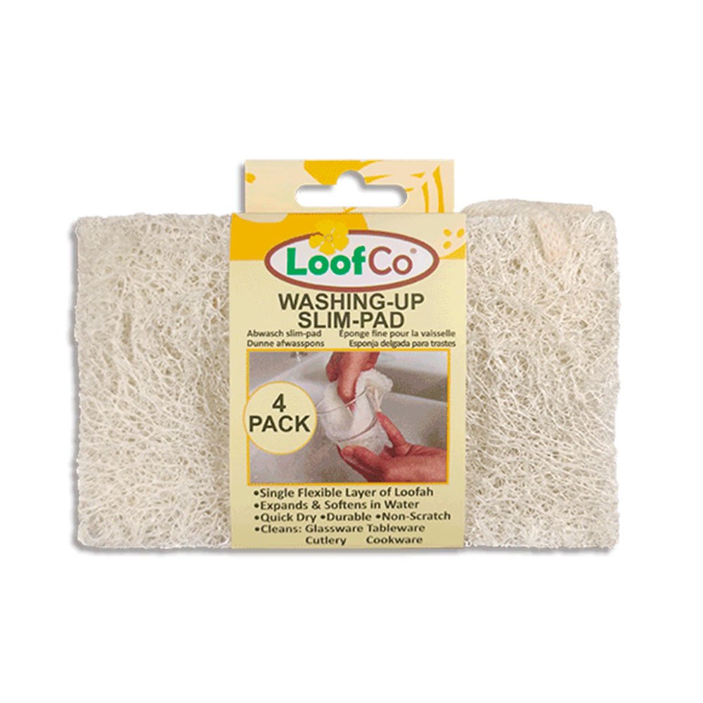 Washing-Up Slim Pad 4pk made from loofah LoofCo 4pack