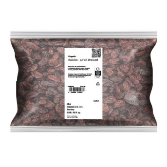 Organic Raisins - s/f oil dressed Infinity Foods 5kg Organic Raisins - s/f oil dressed Infinity Foods 5kg