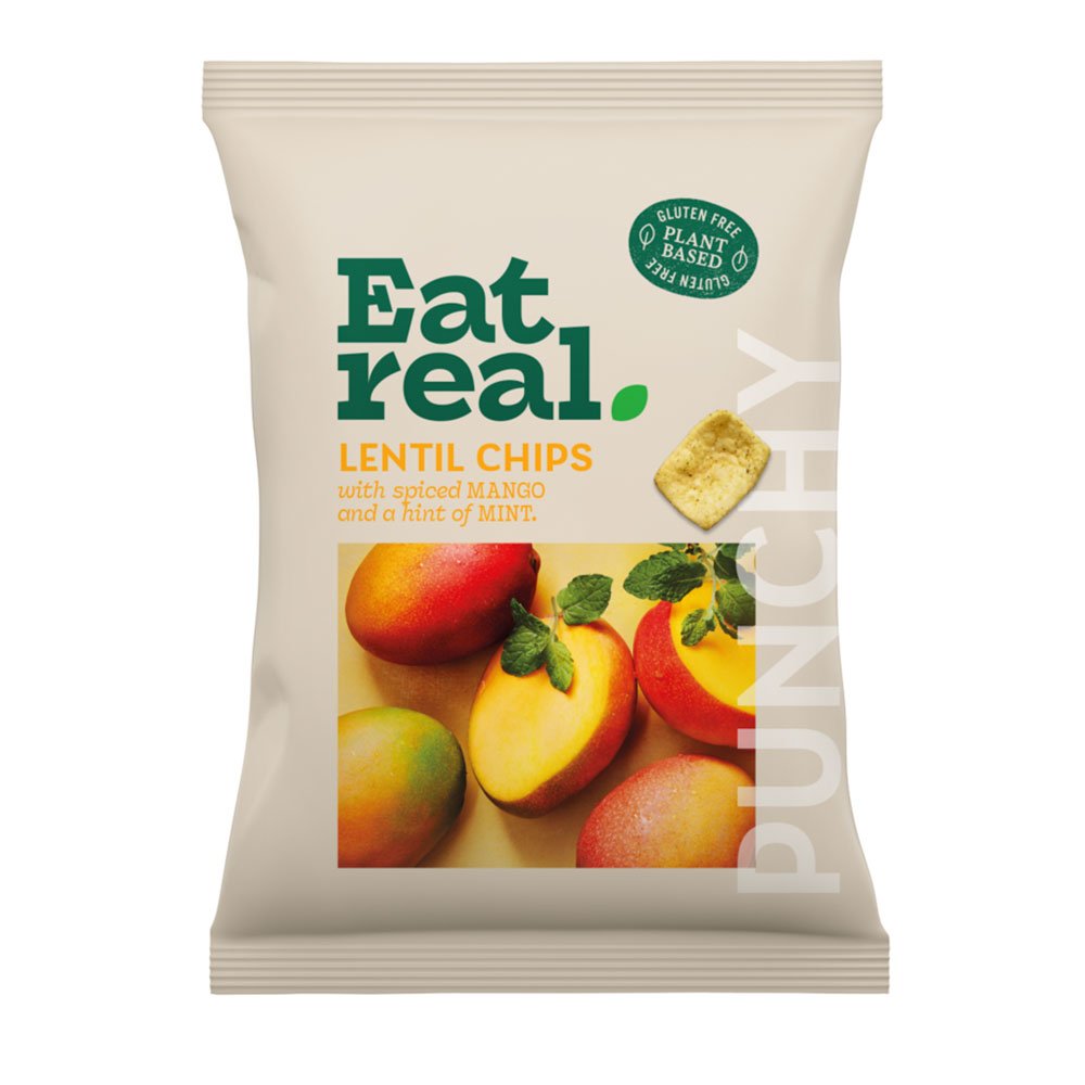 Mango & Mint Lentil Chips - large Eat Real 95g