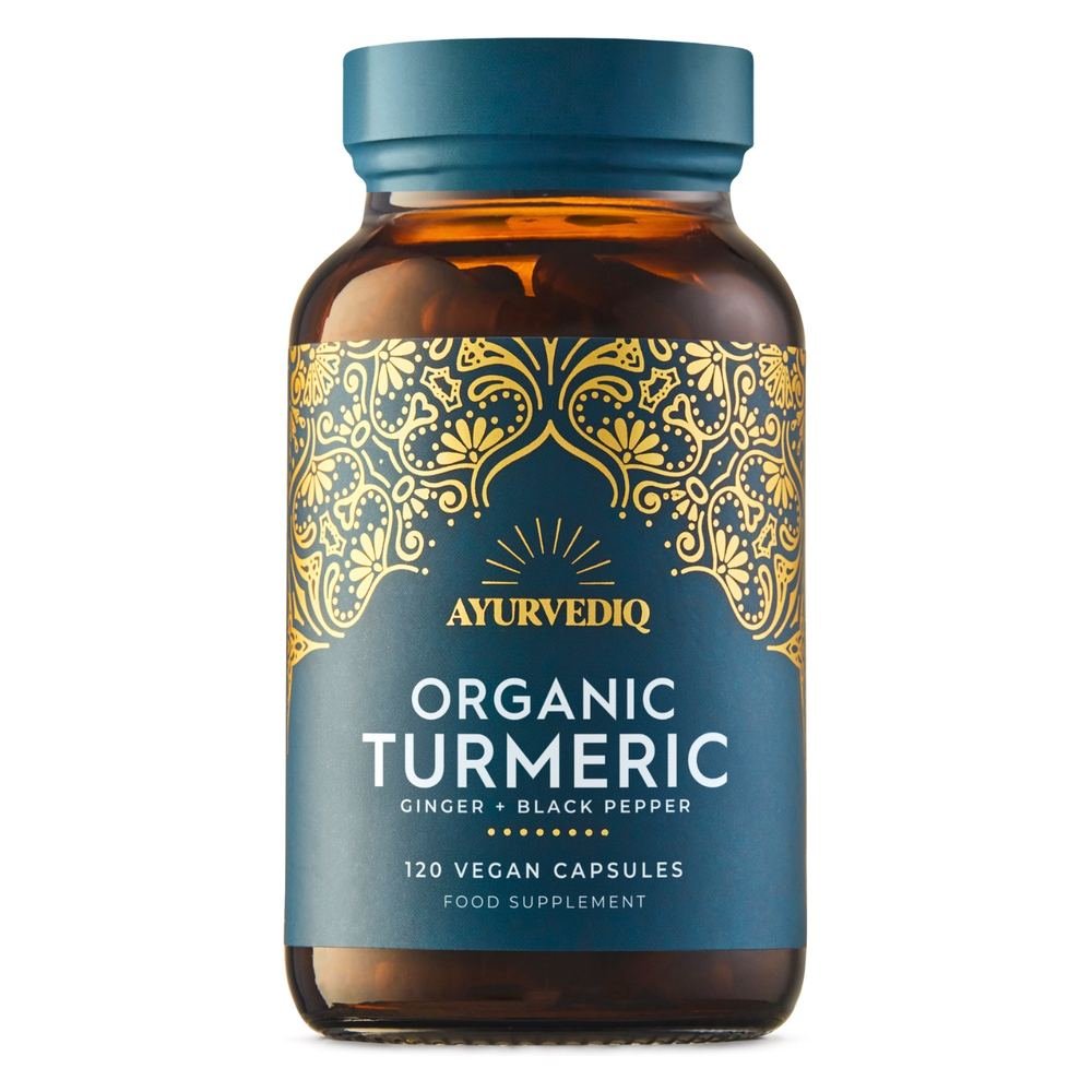 Organic Turmeric & Black Pepper - 120 capsules Ayurvediq 1x1jar