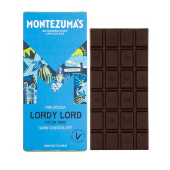 Lordy Lord - Dark with Cocoa Nibs Montezuma 12x90g Lordy Lord - Dark with Cocoa Nibs Montezuma 12x90g