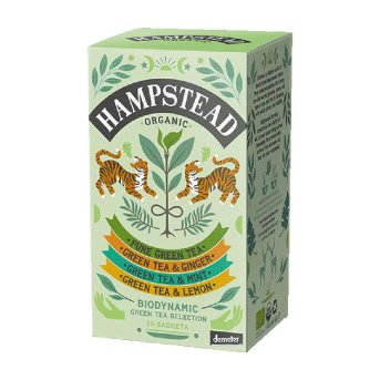 Organic Green Tea Bags Selection Pack Hampstead 4x20bgs