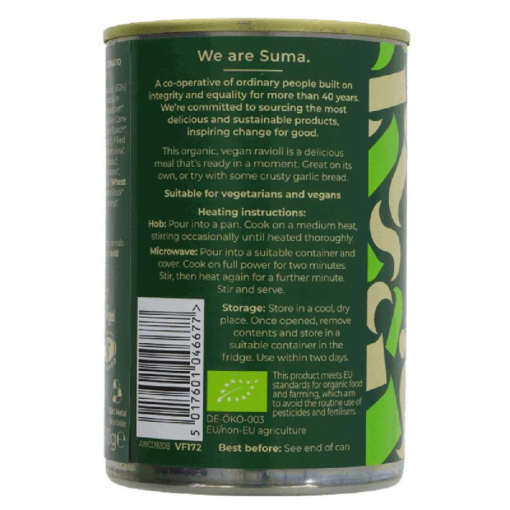 Organic Ravioli with Vegetable Sauce - vegan Suma 400g Organic Ravioli with Vegetable Sauce - vegan Suma 400g