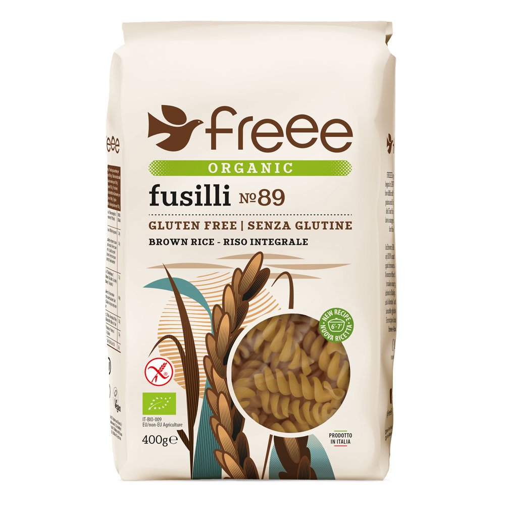 Organic Brown Rice Fusilli Freee from Doves Farm 400g Organic Brown Rice Fusilli Freee from Doves Farm 400g
