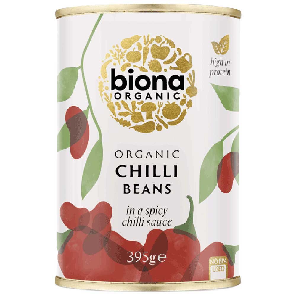 Organic Chilli Red Kidney Beans in tins Biona 395g Organic Chilli Red Kidney Beans in tins Biona 395g