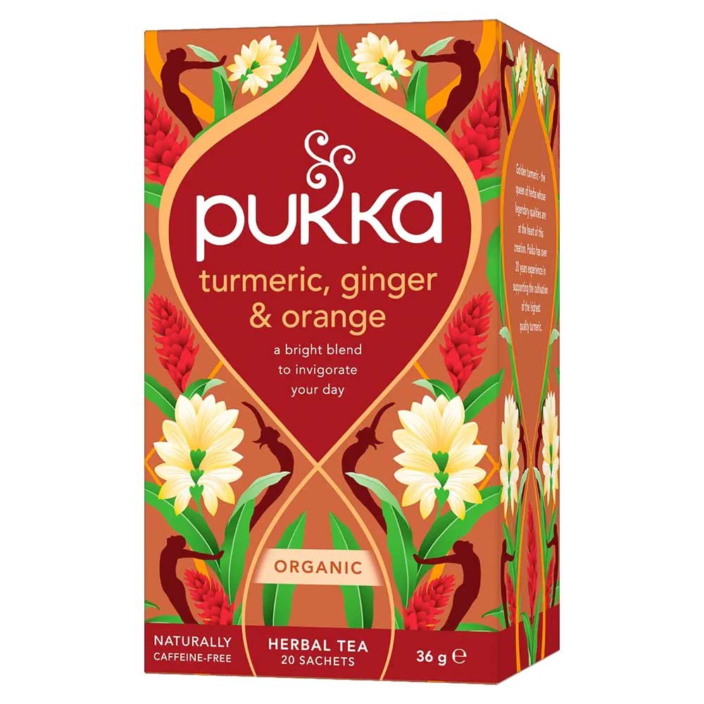 Organic Turmeric Ginger & Orange Tea Pukka 20bgs Organic Turmeric Ginger & Orange Tea Pukka 20bgs