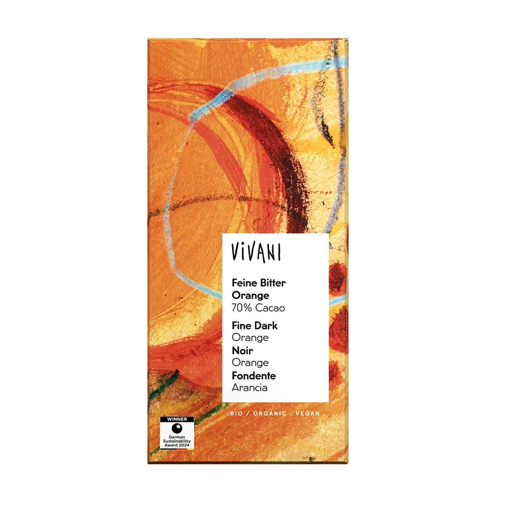 Organic Dark with Orange Vivani 10x80g Organic Dark with Orange Vivani 10x80g