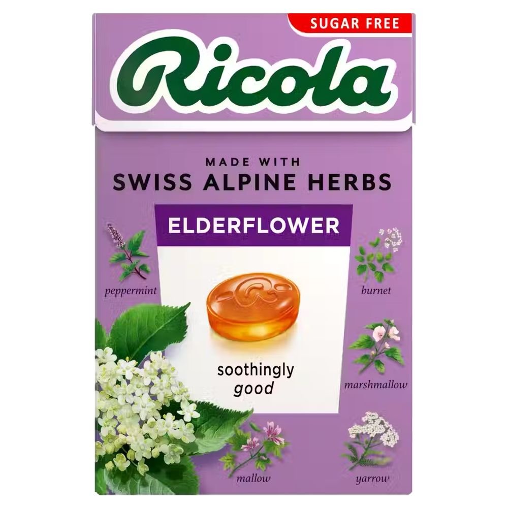 Delicious Elderflower with Stevia - box Ricola 20x45g Delicious Elderflower with Stevia - box Ricola 20x45g