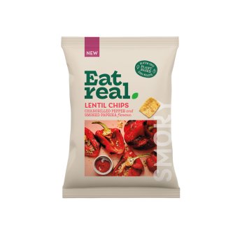 Chargrilled Red Pepper Lentil Chips - large Eat Real 10x95g
