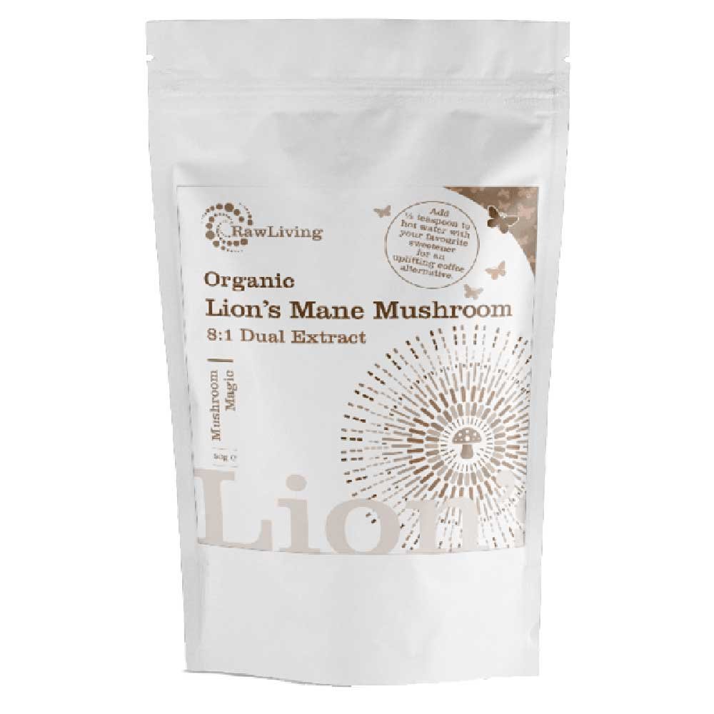 Organic Lion's Mane Mushroom 8:1 Dual Extract - pouch Raw Li