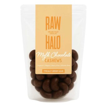 Organic Mylk Chocolate Covered Cashews Raw Halo 10x85g