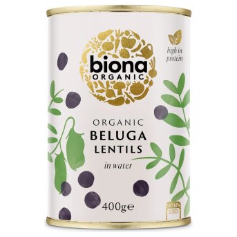 Organic Black Beluga Lentils in tins Biona 6x400g Organic Black Beluga Lentils in tins Biona 6x400g