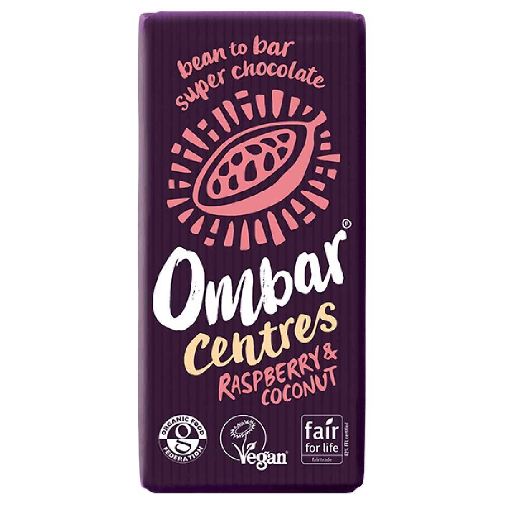 Organic Raspberry & Coconut Centres Chocolate - large Ombar 