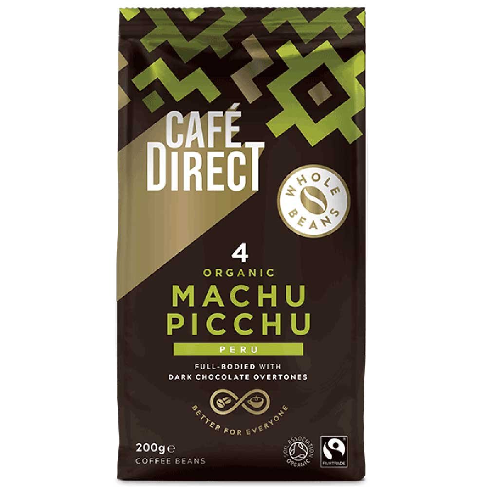Organic Whole Coffee Beans - Machu Picchu - 4 CaféDirect 200