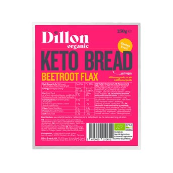 Organic Keto Bread Beetroot Flax Dillon 250g Organic Keto Bread Beetroot Flax Dillon 250g