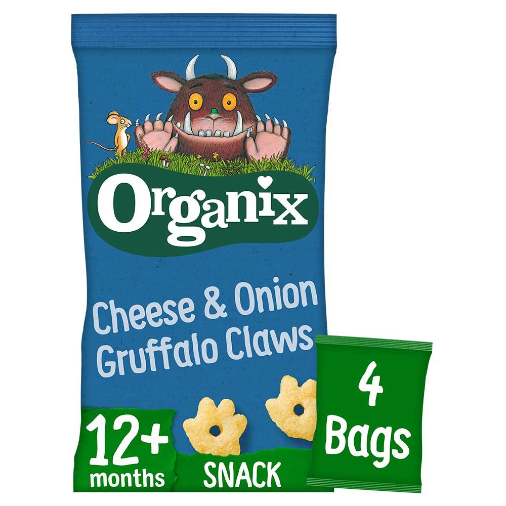 Organic Cheese & Onion Gruffalo Claws Organix 4x15g Organic Cheese & Onion Gruffalo Claws Organix 4x15g