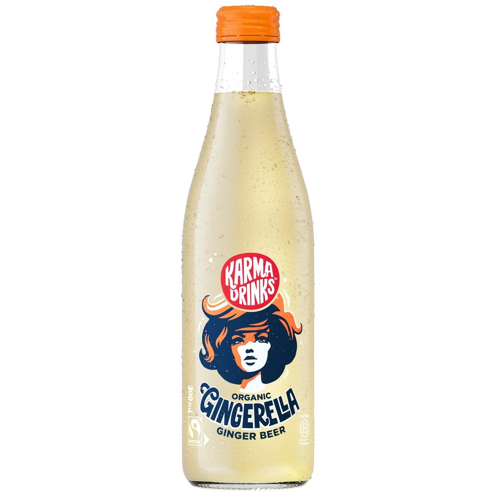 Organic Gingerella Ginger Ale - bottle Karma Drinks 24x300ml Organic Gingerella Ginger Ale - bottle Karma Drinks 24x300ml