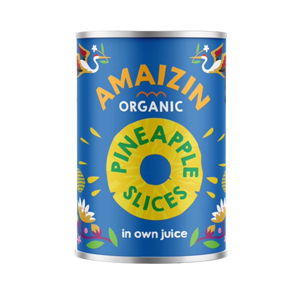 Organic Pineapple Sliced Rings - in own juice Amaizin 12x400g