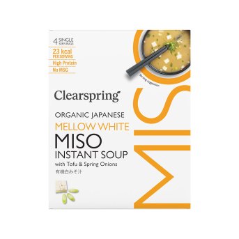 Organic Mellow White Miso Soup - instant Clearspring 4x8g