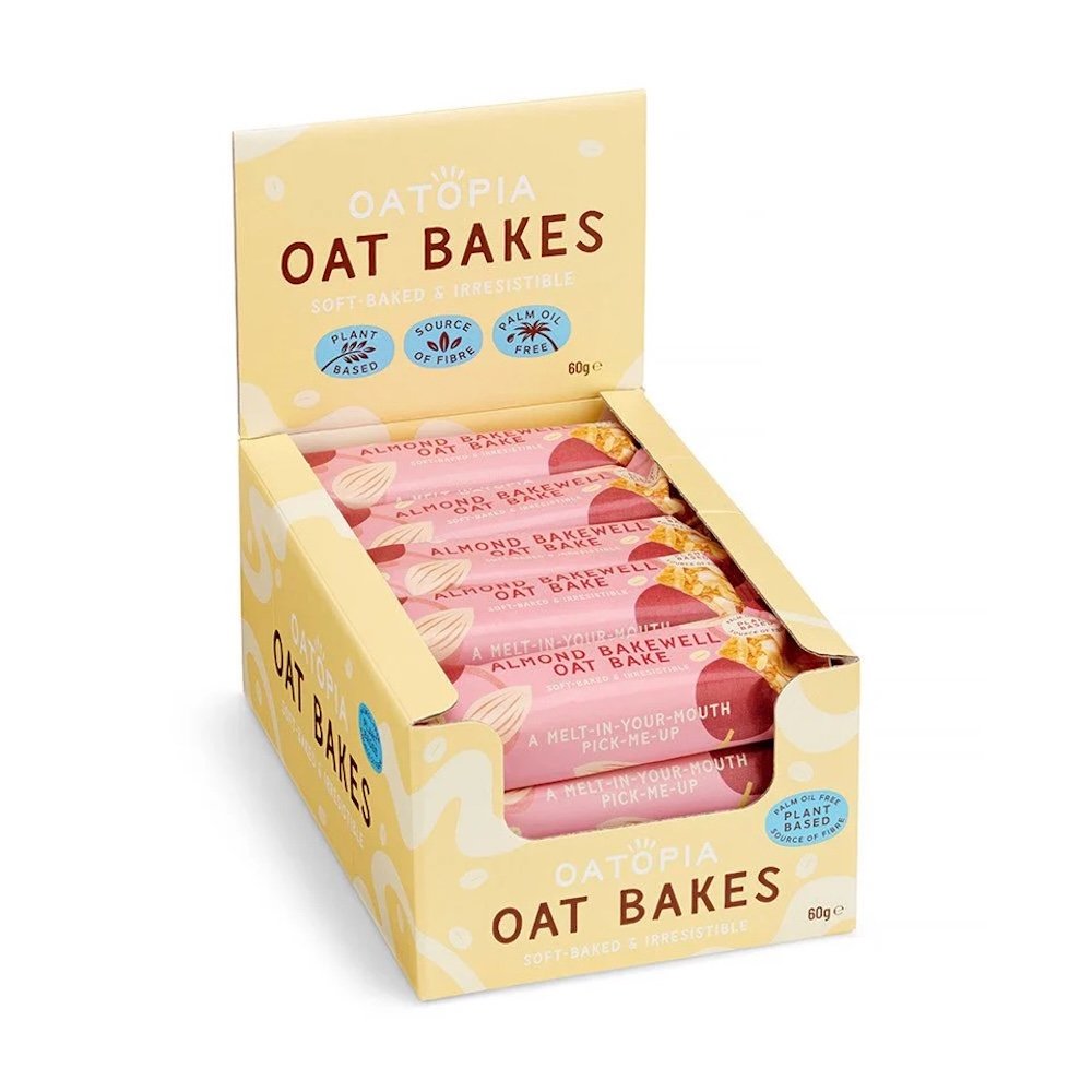 Almond Bakewell Oat Bake Oatopia 15x60g Almond Bakewell Oat Bake Oatopia 15x60g
