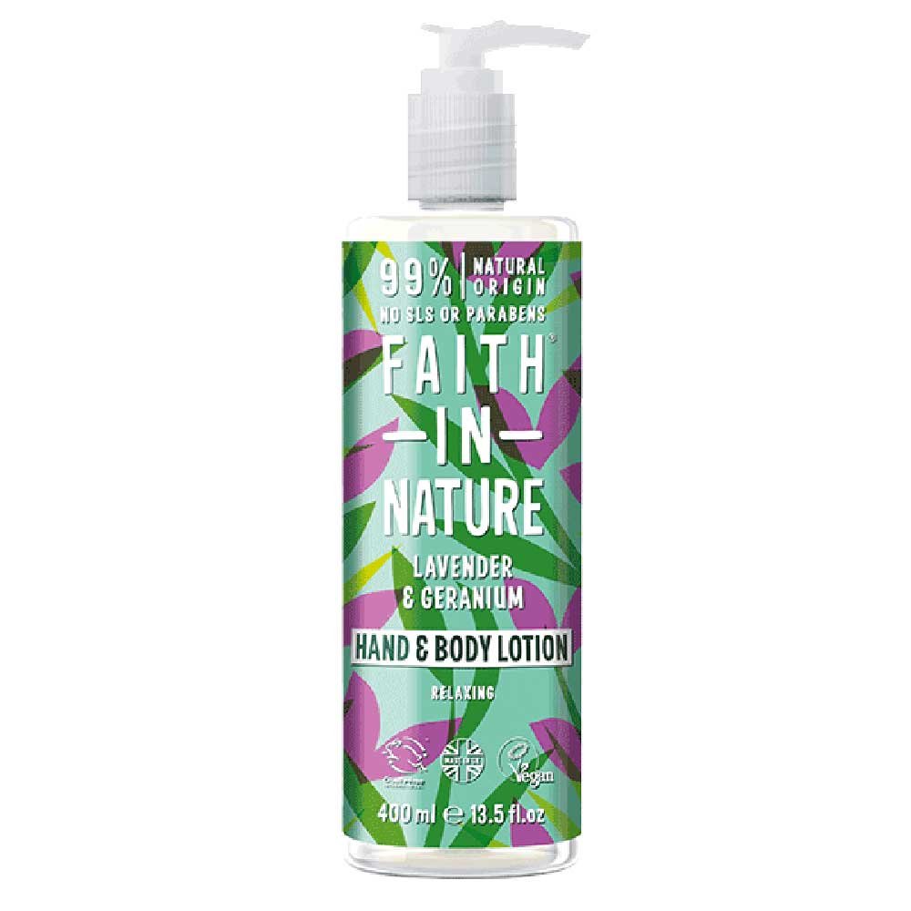 Lavender & Geranium Hand & Body Lotion Faith in Nature 400ml Lavender & Geranium Hand & Body Lotion Faith in Nature 400ml