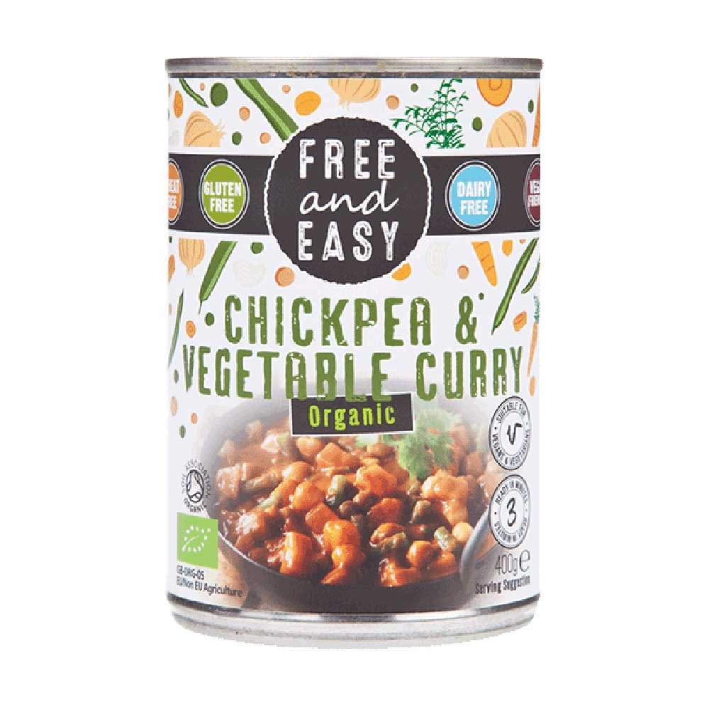 Organic Chickpea & Vegetable Curry Free & Easy 400g Organic Chickpea & Vegetable Curry Free & Easy 400g