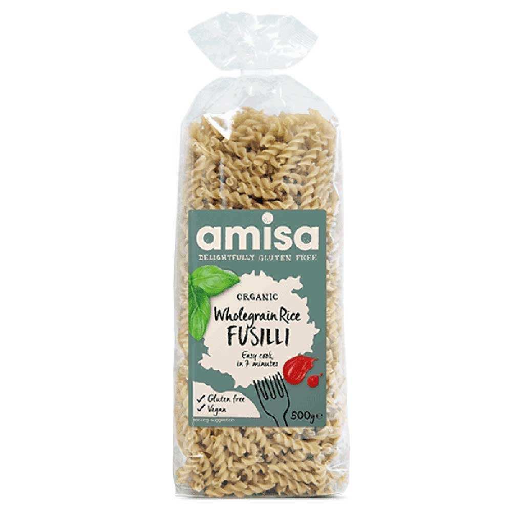Organic Fusilli Wholegrain Rice Amisa 500g Organic Fusilli Wholegrain Rice Amisa 500g