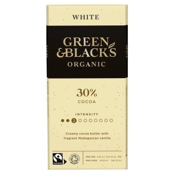 Organic White Chocolate Bar Green & Black 15x90g Organic White Chocolate Bar Green & Black 15x90g